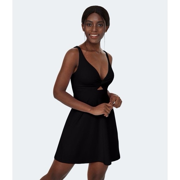 Halara SoftlyZero Airy 2-in-1 Pocket Cool Touch Casual Dress Athleisure Black-XL - Picture 1 of 10